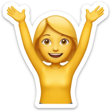 cheerful emoji with a big smile, open arms, helpful expression, happy to help sticker