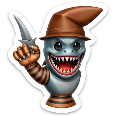 Freddy Krueger shark finger glove sticker