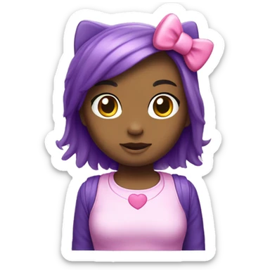 Hello kitty corazón lila  sticker