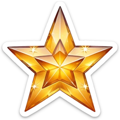 carved crystal star a shining "$" symbol sticker