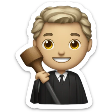 male judge with hammer sticker