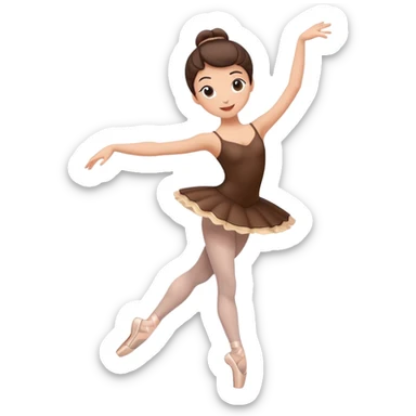 Hot coffee cup character in ballet tights performing a pirouette sticker