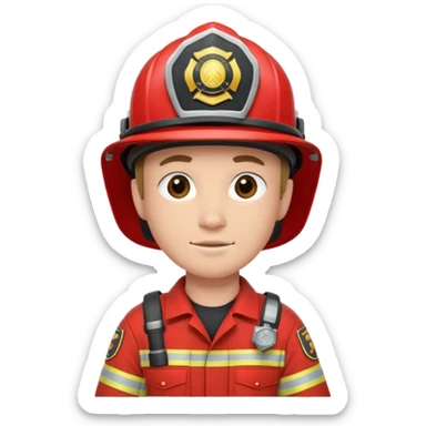 firefighter, red outfit sticker