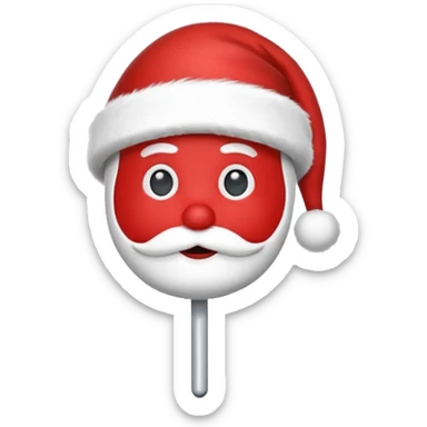 Create an icon of a location pin with a Christmas Santa hat on top, in a clean, modern, flat style. sticker