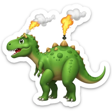 Dino farting from his butt sticker