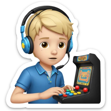 Retro Arcade Kid sticker