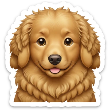 golden retriever with a perm  sticker