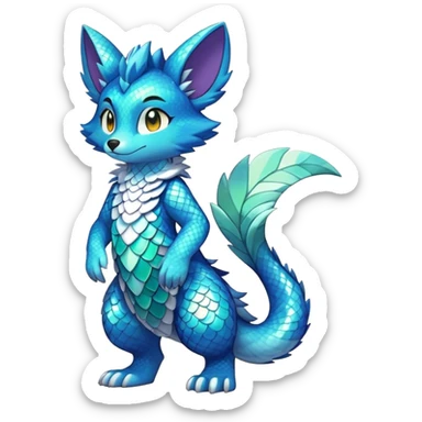 Shiny Cool Anthro Sona Fakemon Full Body sticker