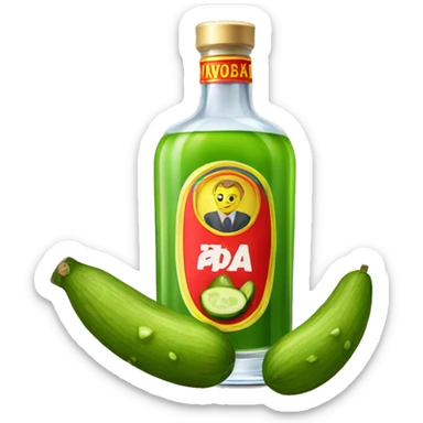 a shot of vodka with a pickle in Russian style sticker