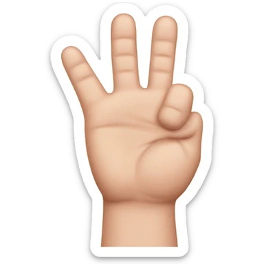 hand with 3 fingers up(thumb, index and pinky) and 2 fingers down(middle, ring) sticker
