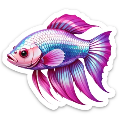 pink and white betta fish sticker