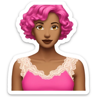  Hot pink top with lace sticker