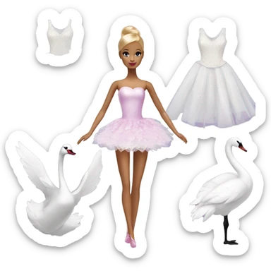 Barbie Swan Lake dress sticker