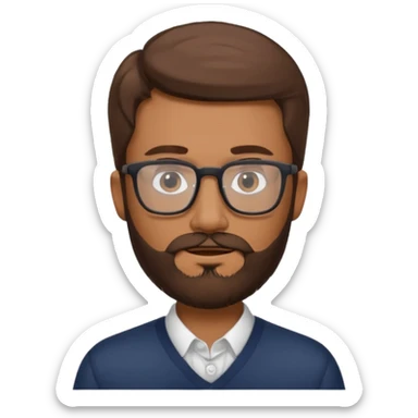 HOMME BRUN BARBE LUNETTE sticker