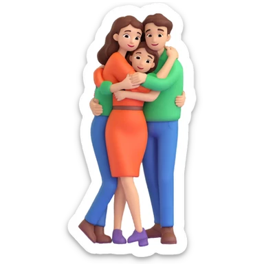 A hugging couple of a woman and a man sticker
