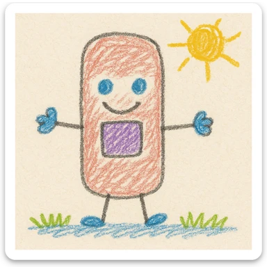bandage, playful and naive, children doodle style sticker