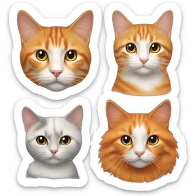 Caucasiab-Mom-dad-daughter-orange-cat-black-and-white-cat sticker