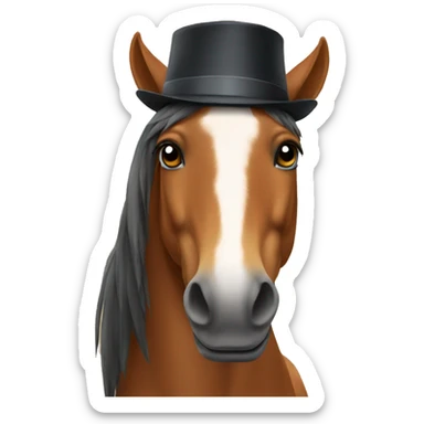Horse with a hat sticker