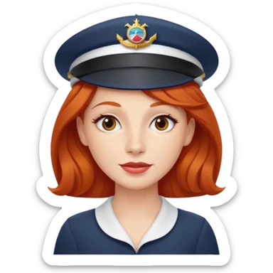 cruise emoji with a red headed woman sticker