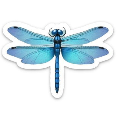 Small blue dragonfly sticker
