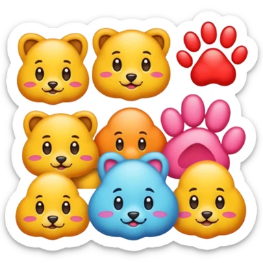 Paws with elements of others emoji sticker