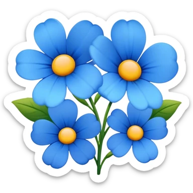 blue flowers sticker
