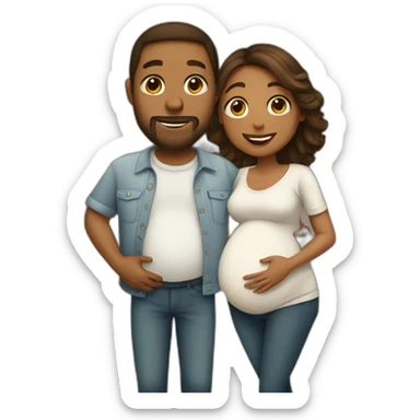 pregnant couple sticker