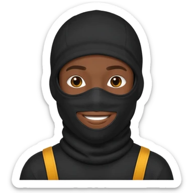 A black man in a balaclava sticker