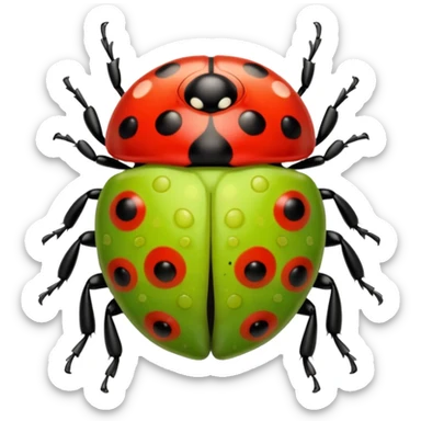 lime cute lady bug sticker