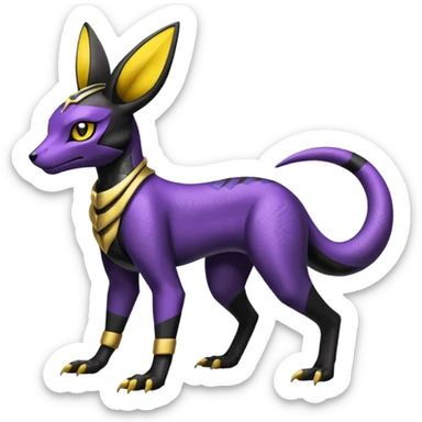 Shiny 4-legged Umbreon-Anubis-Salandit-Beedrill-fusion, full body sticker