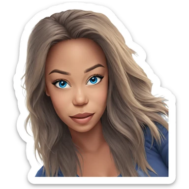 smiling girl with blue eyes sticker