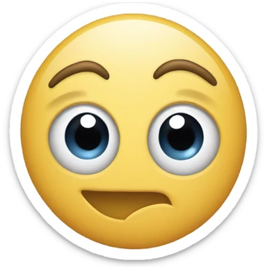 Rolling eye emoji but instead of a straight mouth have it smile sticker