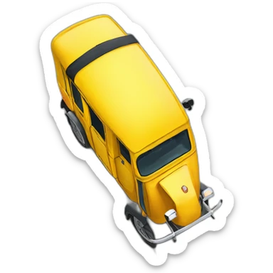 yellow auto rickshaw india from bird eye view sticker