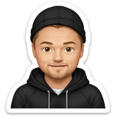 leonardo di caprio with black hoodie sticker