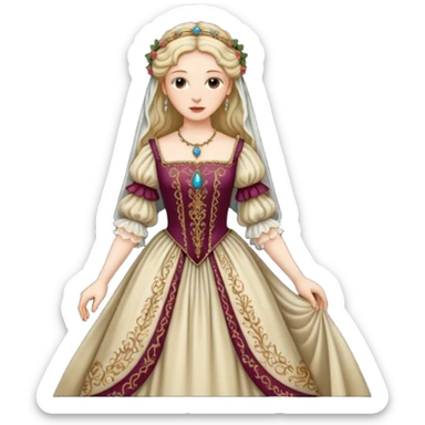 Renaissance lady sticker