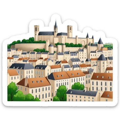 Poitiers cityscape or landmark, France sticker