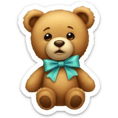 Teddy bear with bow sticker
