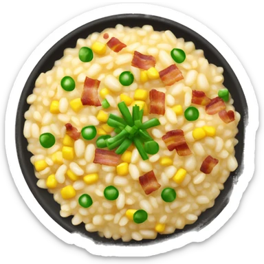 risotto with corn and bacon bits and green onions sticker