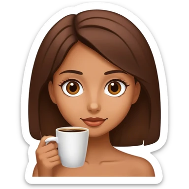 a girl with coffee  sticker