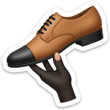 Hand holding a shoe as if it’s about to hit someone  sticker