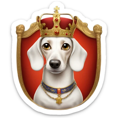 White Dachshund as Russian emperor sticker