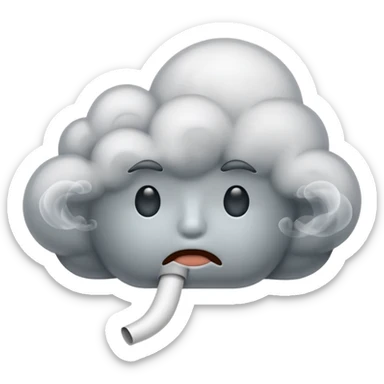smoke coming from the mouth sticker