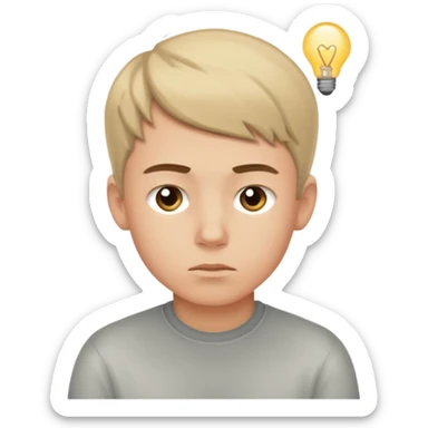 boy really thinking and focused sticker