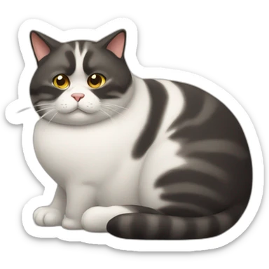 fat lazy cat sticker