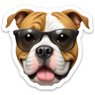 American Bully with sunglasses  sticker