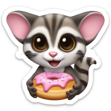 sugar glider holding donut sticker