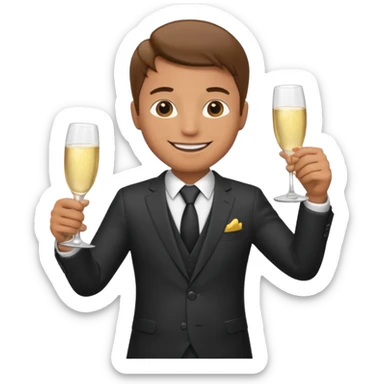 businessman celebrating full body sticker