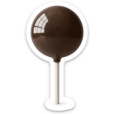 Change the lollipop color to brown in a realistic style, keep the background transparent. sticker