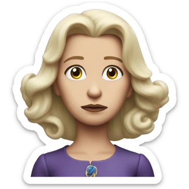 photorealistic Ursula von der Leyenl sad sticker