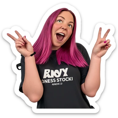 pink haired girl posing solo sticker
